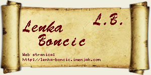 Lenka Bončić vizit kartica